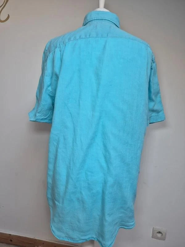 Lacoste Chemise Lin Bleu Turquoise FR 41 L – photo 2
